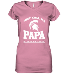 Michigan State Spartans They Call Me Papa Women's V-Neck T-Shirt Women's V-Neck T-Shirt - belovedtshirt