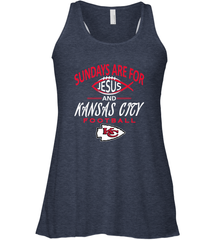 Sundays Are For Jesus and Kansas City Funny Football Women's Racerback Tank Women's Racerback Tank - belovedtshirt