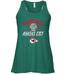 Sundays Are For Jesus and Kansas City Funny Football Women's Racerback Tank Women's Racerback Tank - belovedtshirt