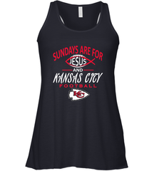 Sundays Are For Jesus and Kansas City Funny Football Women's Racerback Tank Women's Racerback Tank - belovedtshirt