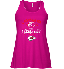 Sundays Are For Jesus and Kansas City Funny Football Women's Racerback Tank Women's Racerback Tank - belovedtshirt