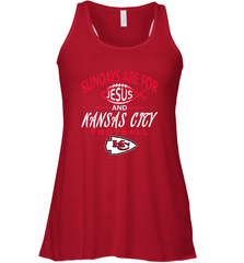 Sundays Are For Jesus and Kansas City Funny Football Women's Racerback Tank Women's Racerback Tank - belovedtshirt