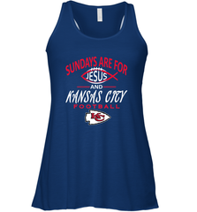 Sundays Are For Jesus and Kansas City Funny Football Women's Racerback Tank Women's Racerback Tank - belovedtshirt