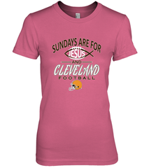 Sundays Are For Jesus and Cleveland Funny Christian Football Women's Premium T-Shirt Women's Premium T-Shirt - belovedtshirt