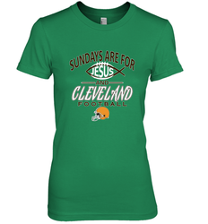 Sundays Are For Jesus and Cleveland Funny Christian Football Women's Premium T-Shirt