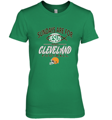 Sundays Are For Jesus and Cleveland Funny Christian Football Women's Premium T-Shirt Women's Premium T-Shirt - belovedtshirt