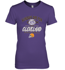 Sundays Are For Jesus and Cleveland Funny Christian Football Women's Premium T-Shirt Women's Premium T-Shirt - belovedtshirt