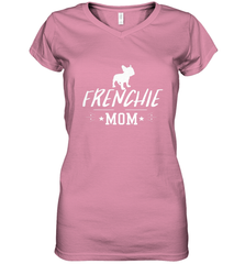 Womens French Bulldog Mom Frenchie Mom T shirt Dog Lover Tees Women's V-Neck T-Shirt Women's V-Neck T-Shirt - belovedtshirt