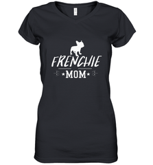 Womens French Bulldog Mom Frenchie Mom T shirt Dog Lover Tees Women's V-Neck T-Shirt Women's V-Neck T-Shirt - belovedtshirt