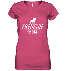 Womens French Bulldog Mom Frenchie Mom T shirt Dog Lover Tees Women's V-Neck T-Shirt Women's V-Neck T-Shirt - belovedtshirt