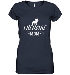 Womens French Bulldog Mom Frenchie Mom T shirt Dog Lover Tees Women's V-Neck T-Shirt Women's V-Neck T-Shirt - belovedtshirt