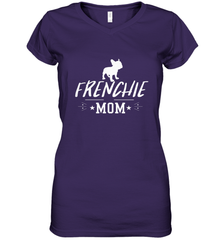 Womens French Bulldog Mom Frenchie Mom T shirt Dog Lover Tees Women's V-Neck T-Shirt Women's V-Neck T-Shirt - belovedtshirt