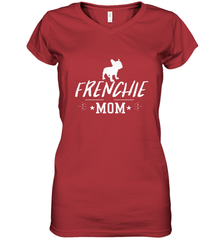 Womens French Bulldog Mom Frenchie Mom T shirt Dog Lover Tees Women's V-Neck T-Shirt Women's V-Neck T-Shirt - belovedtshirt