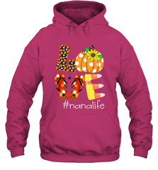 Funny Love Nanalife Pumpkin Flip Flops Nana Life Halloween Hooded Sweatshirt Hooded Sweatshirt - belovedtshirt