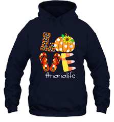 Funny Love Nanalife Pumpkin Flip Flops Nana Life Halloween Hooded Sweatshirt Hooded Sweatshirt - belovedtshirt