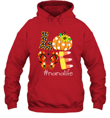 Funny Love Nanalife Pumpkin Flip Flops Nana Life Halloween Hooded Sweatshirt Hooded Sweatshirt - belovedtshirt