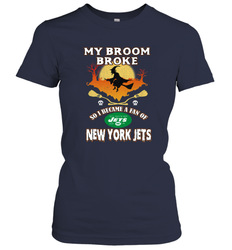 Broom Broke So I Became A fan of New York Jets  NFL Halloween Costume Women's T-Shirt