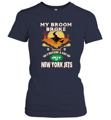 Broom Broke So I Became A fan of New York Jets  NFL Halloween Costume Women's T-Shirt Women's T-Shirt - belovedtshirt