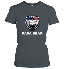 4th of July Papa Bear American Flag Glasses Patriotic Women's T-Shirt Apparel - belovedtshirt