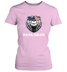 4th of July Papa Bear American Flag Glasses Patriotic Women's T-Shirt Apparel - belovedtshirt