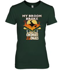 Broom Broke So I Became A fan of Cincinnati Bengals Halloween Costume Women's Premium T-Shirt Women's Premium T-Shirt - belovedtshirt
