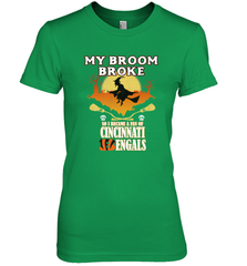Broom Broke So I Became A fan of Cincinnati Bengals Halloween Costume Women's Premium T-Shirt Women's Premium T-Shirt - belovedtshirt