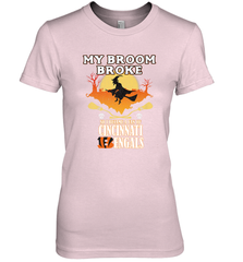 Broom Broke So I Became A fan of Cincinnati Bengals Halloween Costume Women's Premium T-Shirt Women's Premium T-Shirt - belovedtshirt