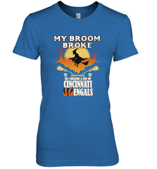 Broom Broke So I Became A fan of Cincinnati Bengals Halloween Costume Women's Premium T-Shirt Women's Premium T-Shirt - belovedtshirt