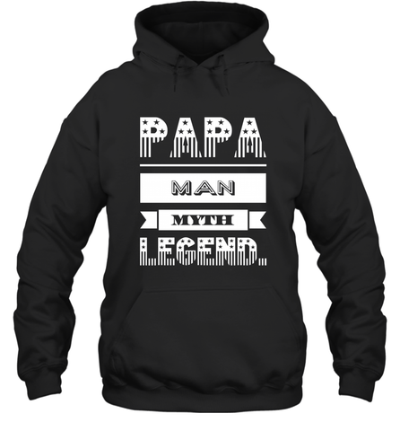 Papa Man Myth Legend Father's Day Dad Veteran Gift Hooded Sweatshirt Hooded Sweatshirt / Black / S Hooded Sweatshirt - belovedtshirt