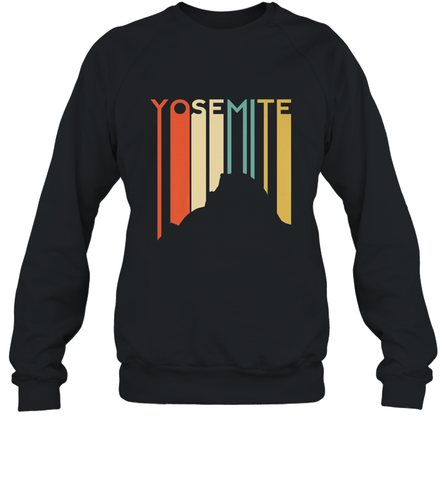 Yosemite National Park Retro Half Dome El Capitan Cali Crewneck Sweatshirt Crewneck Sweatshirt / Black / S Crewneck Sweatshirt - belovedtshirt