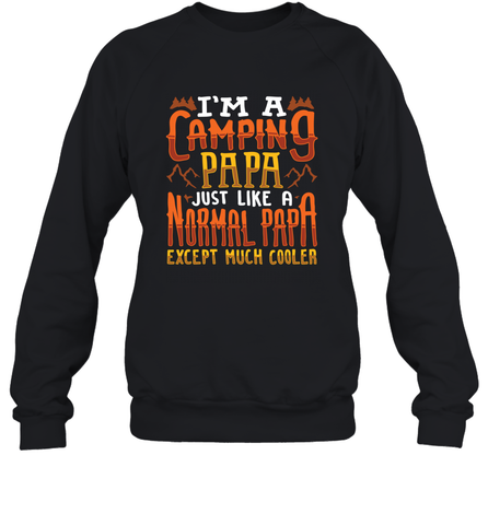 I'm A Camping Papa Camping Dad Gift Crewneck Sweatshirt Crewneck Sweatshirt / Black / S Crewneck Sweatshirt - belovedtshirt
