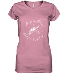 Skip A Straw Save A Turtle Shirt Save The Turtles Women's V-Neck T-Shirt Women's V-Neck T-Shirt - belovedtshirt