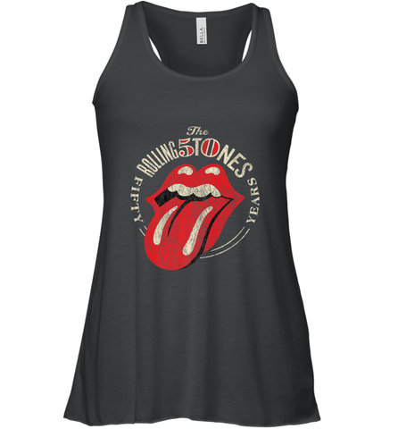 Mens The Rolling Stones 50th Anniversary Logo Women's Racerback Tank Women's Racerback Tank / Black / XS Women's Racerback Tank - belovedtshirt