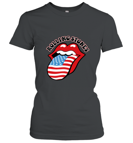 Mens The Rolling Stones USA Tongue Women's T-Shirt Women's T-Shirt / Black / S Women's T-Shirt - belovedtshirt