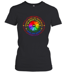 Rainbow Black Lives Matter Science LGBT Pride Flower Women's T-Shirt