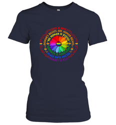 Rainbow Black Lives Matter Science LGBT Pride Flower Women's T-Shirt