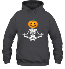 Halloween Yoga Zen Meditation Pumpkin skeleton Gift idea Hooded Sweatshirt Hooded Sweatshirt - belovedtshirt