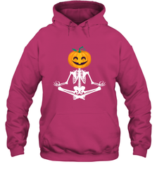 Halloween Yoga Zen Meditation Pumpkin skeleton Gift idea Hooded Sweatshirt Hooded Sweatshirt - belovedtshirt