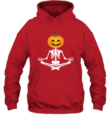 Halloween Yoga Zen Meditation Pumpkin skeleton Gift idea Hooded Sweatshirt Hooded Sweatshirt - belovedtshirt