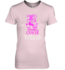 Stomp On Cancer Witch High Heel Breast Cancer Halloween Women's Premium T-Shirt Women's Premium T-Shirt - belovedtshirt