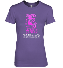 Stomp On Cancer Witch High Heel Breast Cancer Halloween Women's Premium T-Shirt Women's Premium T-Shirt - belovedtshirt