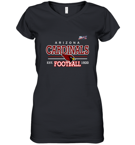 Arizona Cardinals NFL EST Football 1920 Women's V-Neck T-Shirt Women's V-Neck T-Shirt / Black / S Women's V-Neck T-Shirt - belovedtshirt