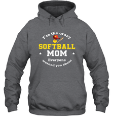 Crazy Softball Mom Hooded Sweatshirt Hooded Sweatshirt - belovedtshirt