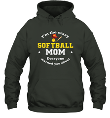Crazy Softball Mom Hooded Sweatshirt Hooded Sweatshirt - belovedtshirt