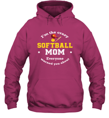 Crazy Softball Mom Hooded Sweatshirt Hooded Sweatshirt - belovedtshirt