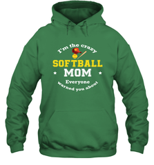 Crazy Softball Mom Hooded Sweatshirt Hooded Sweatshirt - belovedtshirt