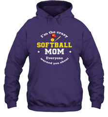 Crazy Softball Mom Hooded Sweatshirt Hooded Sweatshirt - belovedtshirt