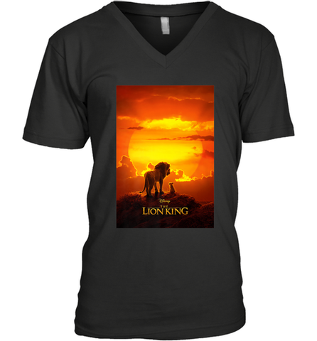 Disney The Lion King Live Action Movie Poster Men's V-Neck Men's V-Neck / Black / S Men's V-Neck - belovedtshirt