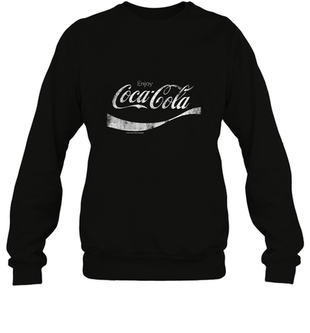 Coca Cola Vintage White Enjoy Logo Crewneck Sweatshirt Crewneck Sweatshirt / Black / S Crewneck Sweatshirt - belovedtshirt