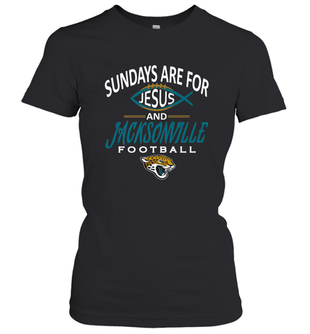 Sundays Are For Jesus and Jacksonville Funny Football Women's T-Shirt Women's T-Shirt / Black / XS Women's T-Shirt - belovedtshirt